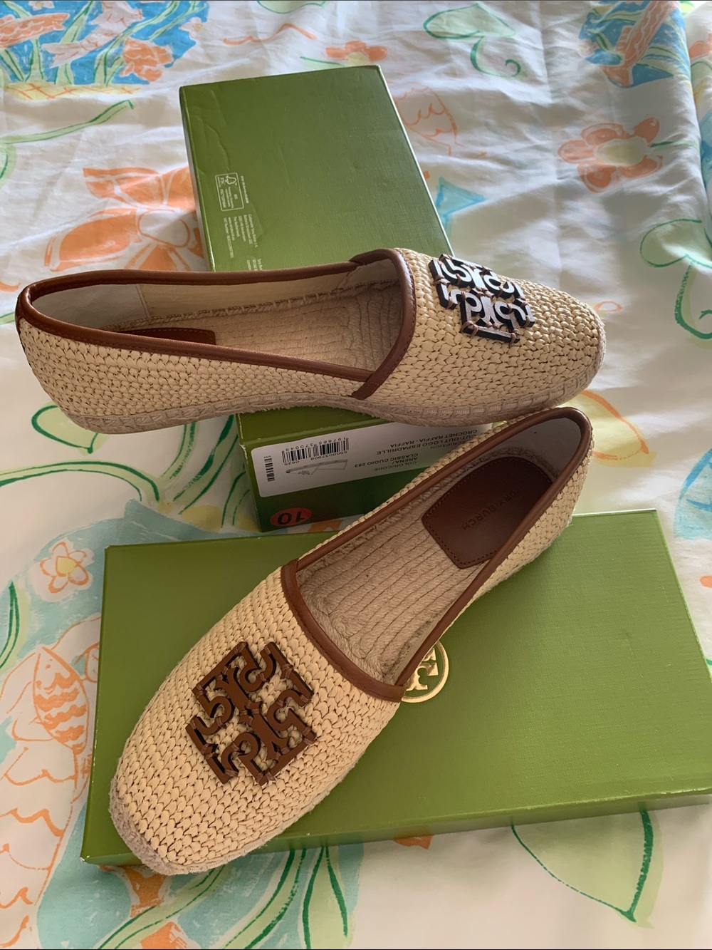 Tory Burch Natural Raffia Espadrille Flats with Brown Logo Trim
Size 10 - Picture 4 of 7